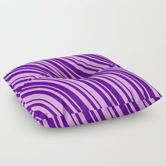 Plum and Indigo Colored Lines/Stripes Pattern Floor Pillow