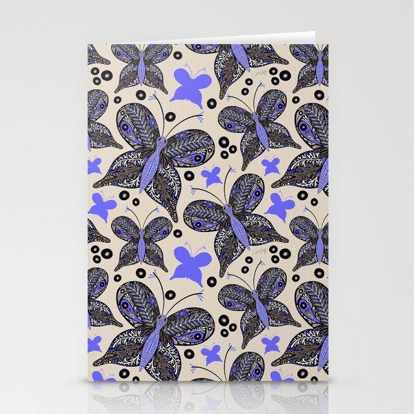Butterfly Intricacies – Indigo Stationery Cards