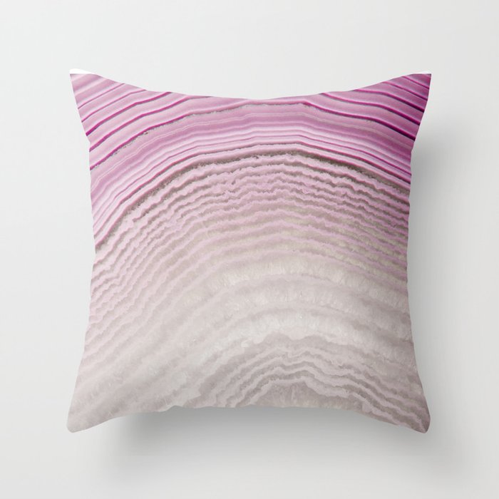 Purple Ombre Agate Throw Pillow