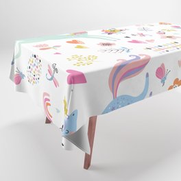 Magical Pastel Unicorn Floral Tablecloth