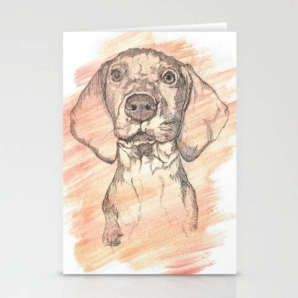 Vizsla Puppy Watercolor Painting Stationery Cards