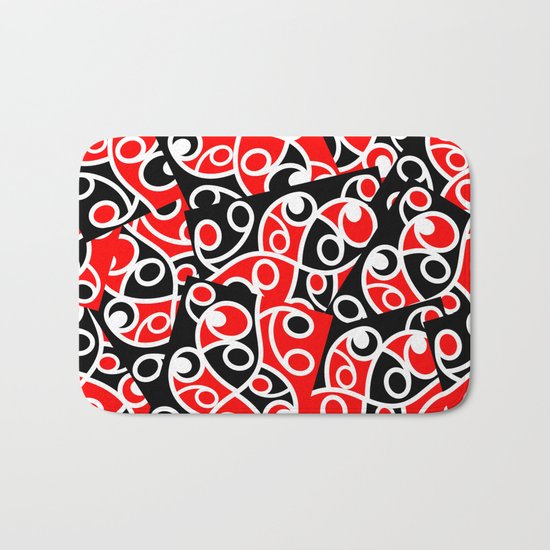 Maori Kowhaiwhai Patchwork Pattern Bath Mat