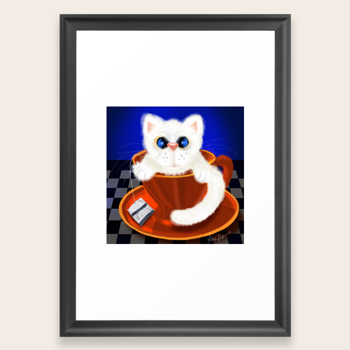 Fuffy Kitty Puffybuttons Framed Art Print By Almalee Society6