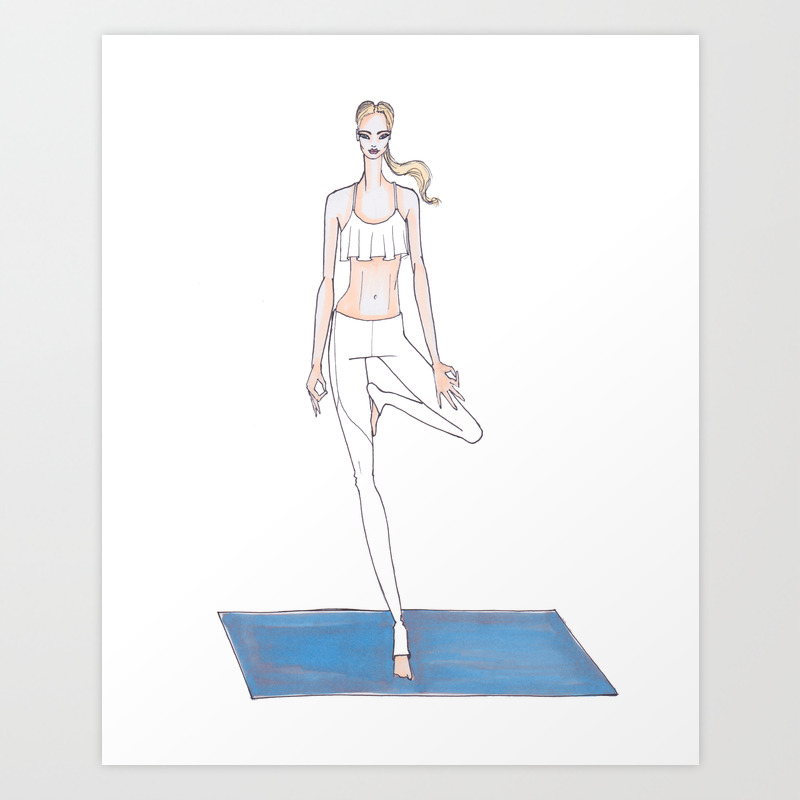 Get Wallpaper Yoga Girl Fashion Illustration Print High Fashion Home Decor For Android Free