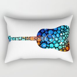 Colorful Mosaic Acoustic Guitar Art Music Rectangular Pillow