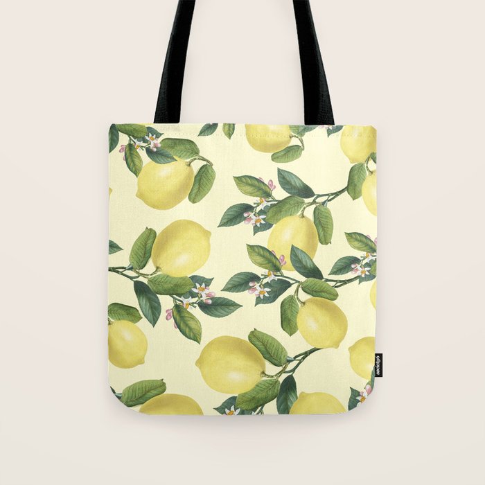 Lemon print tote clearance bag