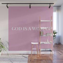 God is a woman by Ariana – pink white Wall Mural