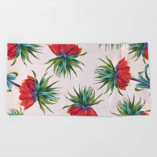 Crown imperial flowers Beach Towel