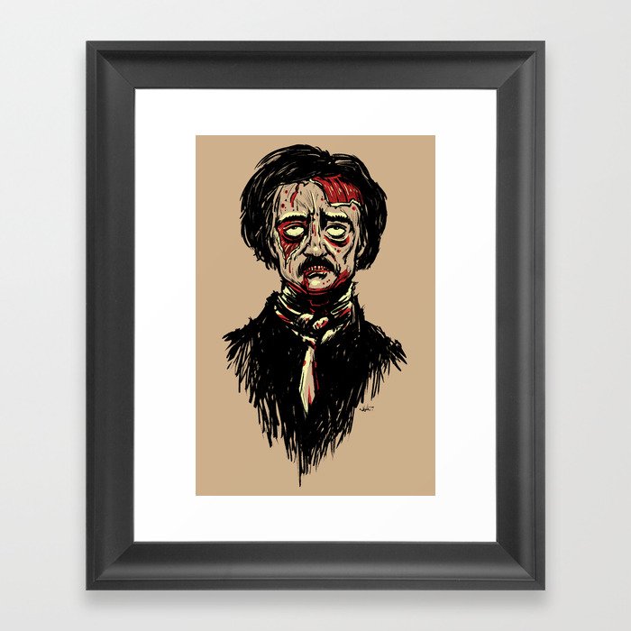 Edgar Allan Poe Zombie Framed Art Print