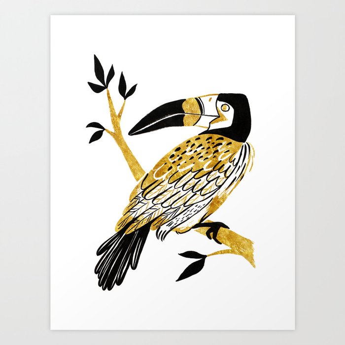 Golden Toucan Art Print