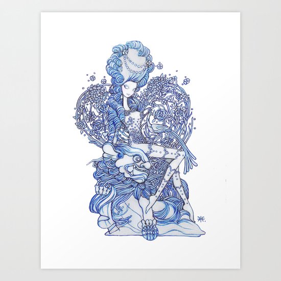 Starry Pin up 'February' Art Print