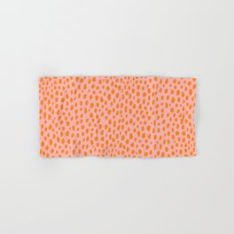 Orange and Pink Polka Dot Spots Pattern (orange/pink) Hand & Bath Towel