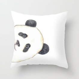 Panda peeking Painting Wall Poster Watercolor Throw Pillow