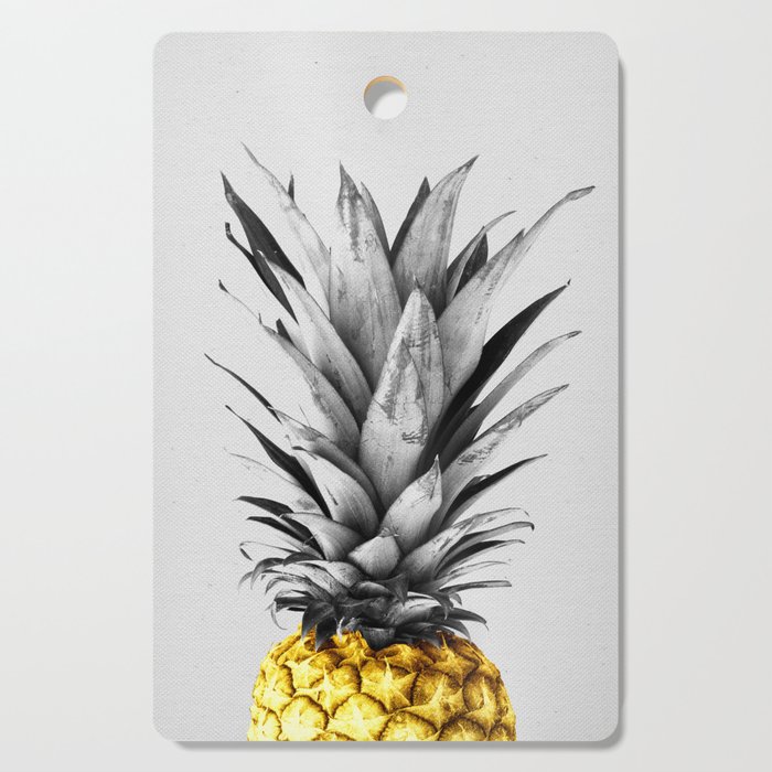 Gray and golden pineapple Cutting Board