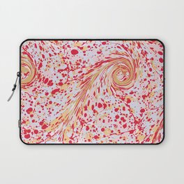 Boho bubbles and twirl pattern red and white Laptop Sleeve