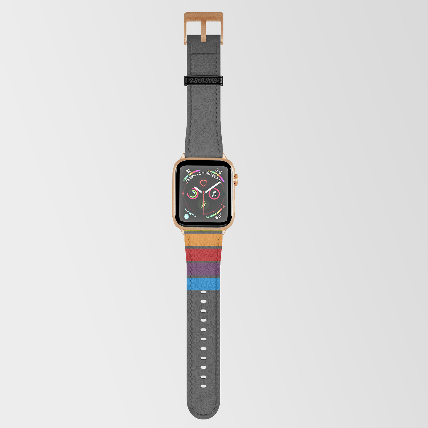 space grey apple watch with rose gold band
