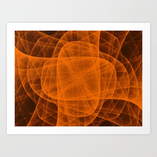 Eternal Rounded Cross in Orange Brown Art Print