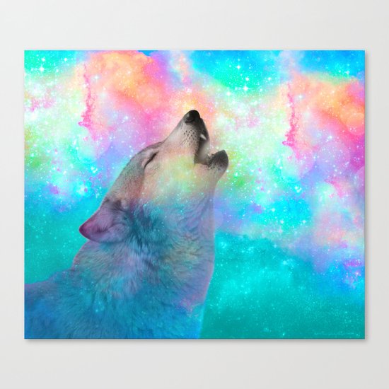 Breathing Dreams Like Air (Wolf Howl Abstract) Canvas Print