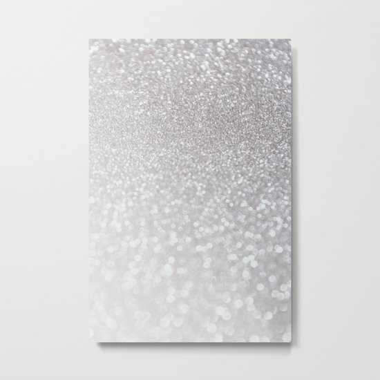 Silver ice - glitter effect- Luxury design Metal Print