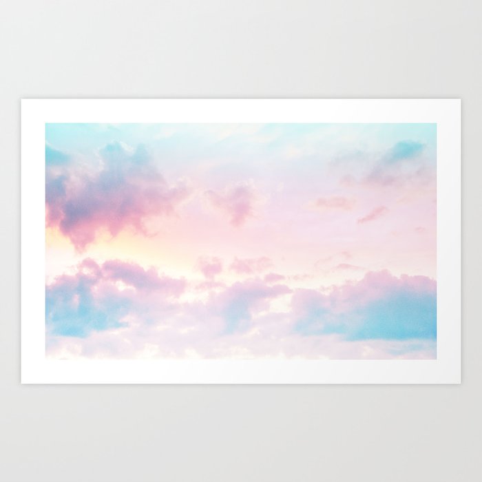 Unicorn Pastel Clouds #2 #decor #art #society6 Art Print