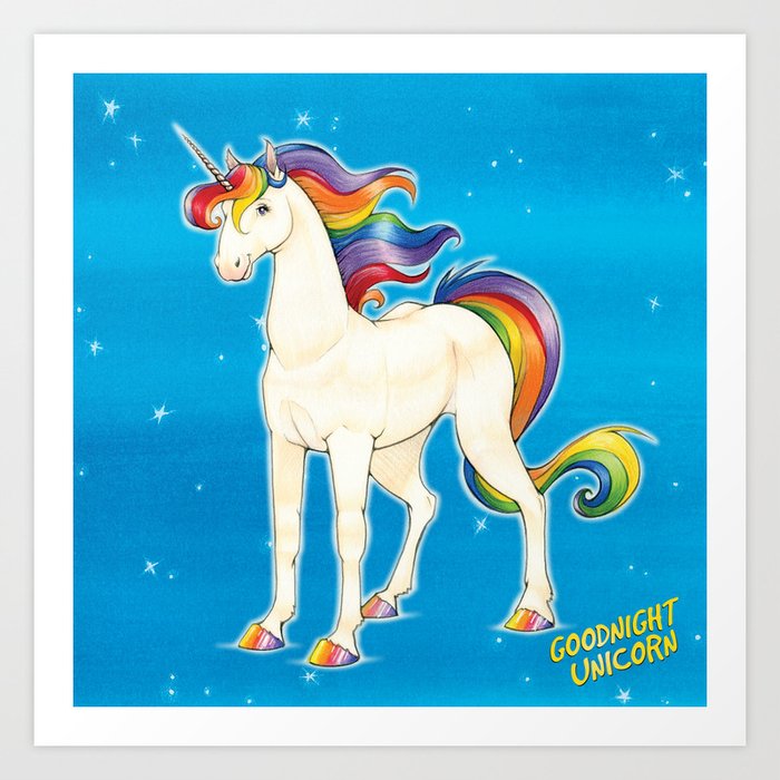 Goodnight Unicorn Rainbow Art Print By Kendystix Society6
