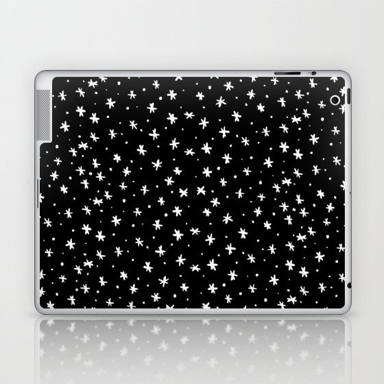 Stars and dots - black and white Laptop & iPad Skin