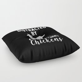 Easily Distracted By Goats And Chickens Floor Pillow