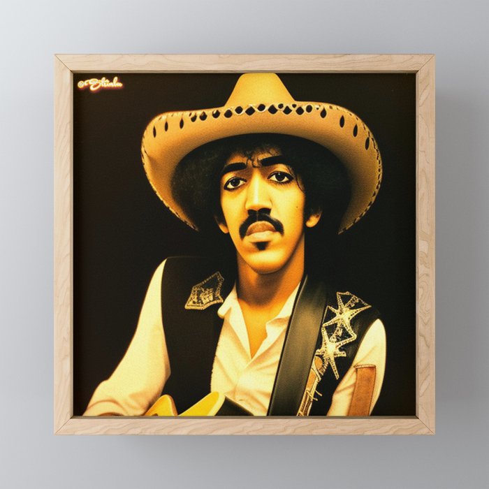 Phil Lynott Thin Lizzy The Cowboy Strimbu Art Framed Mini Art Print
