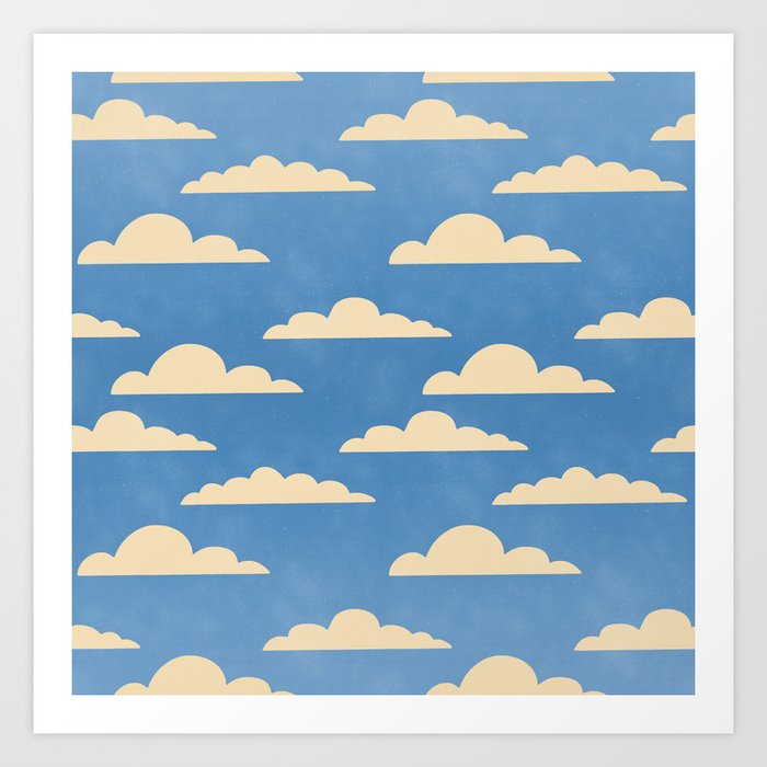 cartoony clouds Art Print