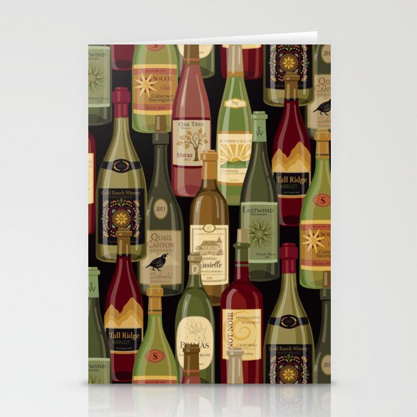 Wine Bottles Stationery Cards