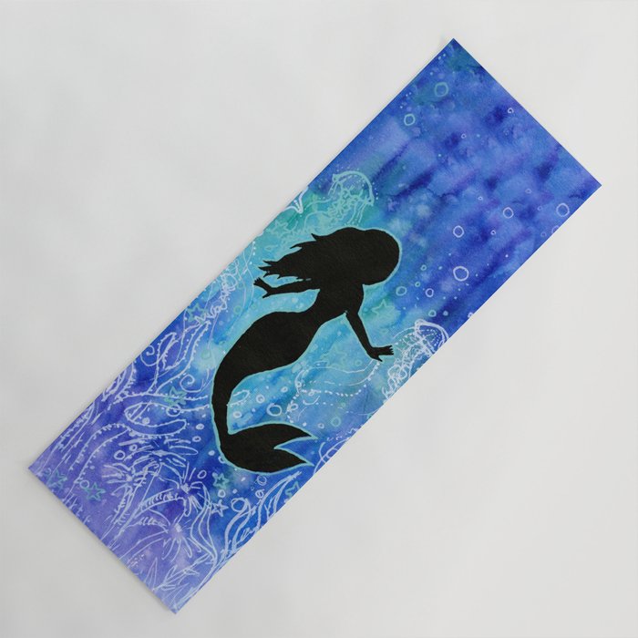 Mermaid Watercolor Underwater Yoga Mat By Olechka Society6