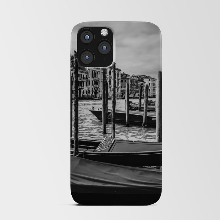 Venice Italy with gondola boats surrounded by beautiful architecture along the grand canal black and iPhone Card Case
