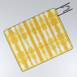 Yellow Tiki Shibori Picnic Blanket