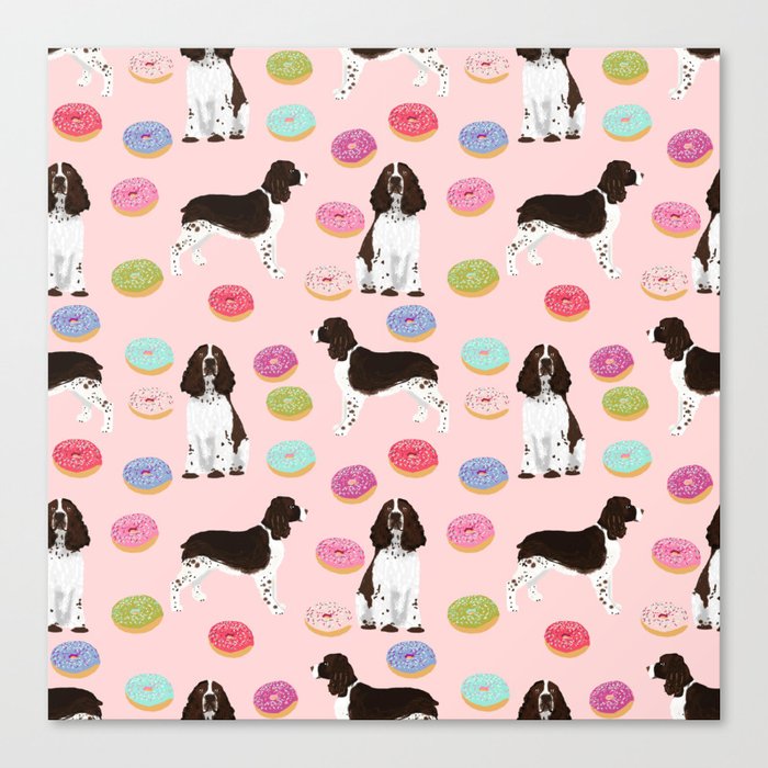 English Springer Spaniel donuts funny dog gifts perfect for spaniel owner pet portraits Canvas Print