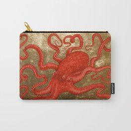 Red Octopus Carry-All Pouch