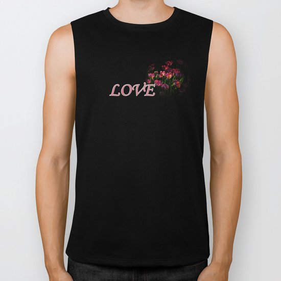 Pink tulip flowers Biker Tank