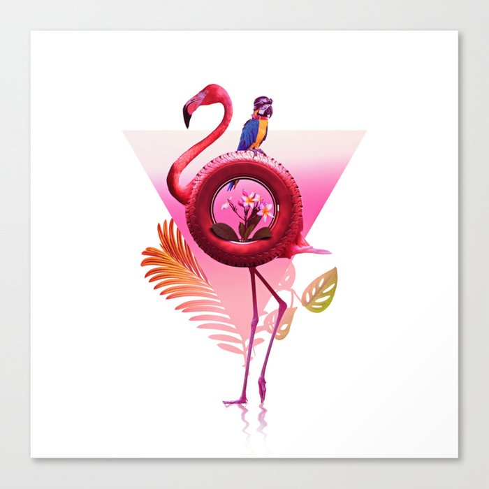 Flamingo Rider Canvas Print