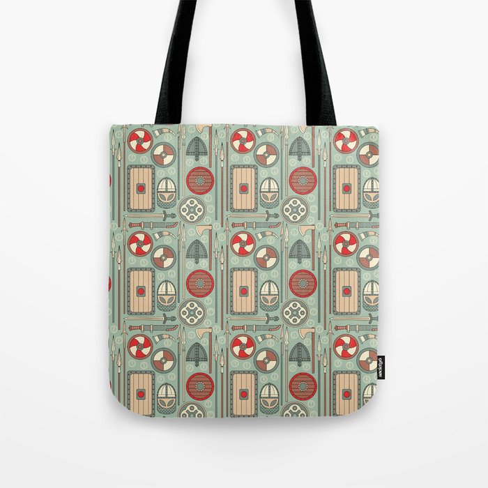 Viking wepons, shield and armor pattern Tote Bag