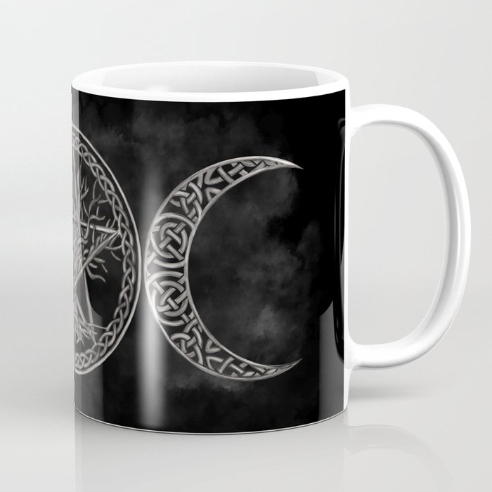 Triple Moon with pentagram and tree of life Coffee Mug