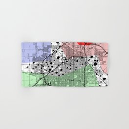 Lubbock, USA - minimalist map collage Hand & Bath Towel