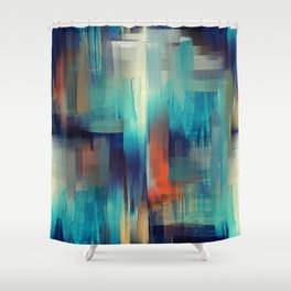 Multicolored brushstrokes artwork Shower Curtain