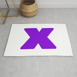 x (Violet & White Letter) Area & Throw Rug