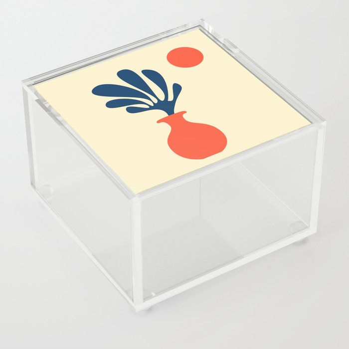 Retro Flower Pot illustration Acrylic Box