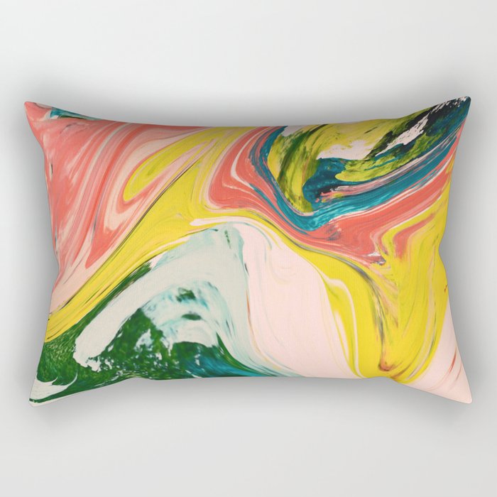 Revival: A colorful retro painting by Alyssa Hamilton Art   Rectangular Pillow