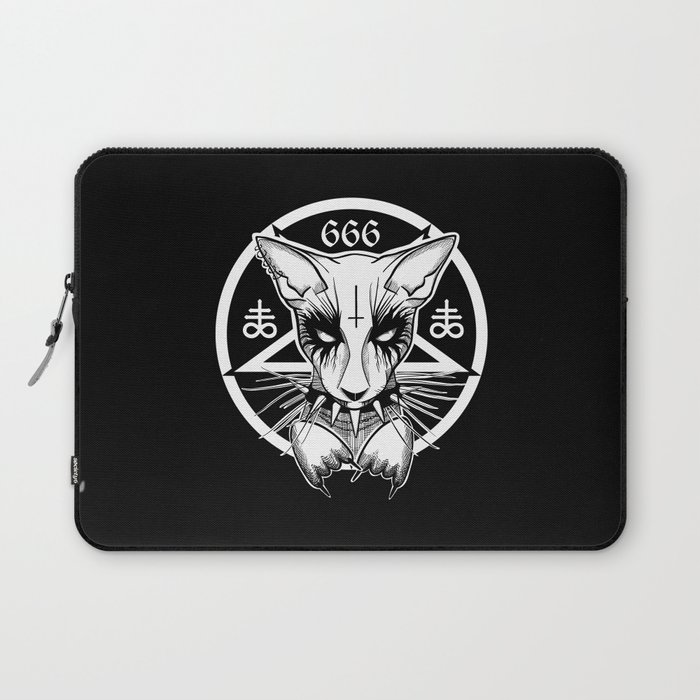 Black Metal Cat Laptop Sleeve