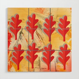 Simply Red Leaves Wood Wall Art