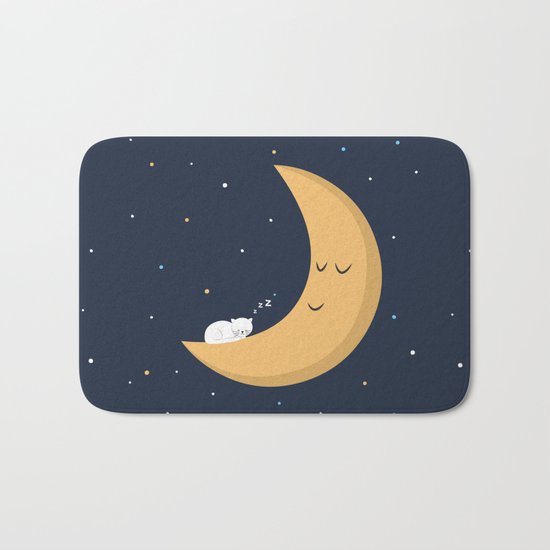 The Cat and the Moon Bath Mat