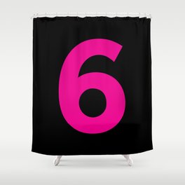 Number 6 (Magenta & Black) Shower Curtain