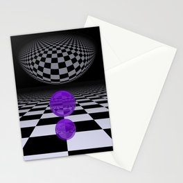 opart and violet spheres -02- Stationery Card