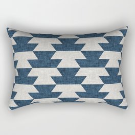 boho geometric aztec in stone and denim Rectangular Pillow